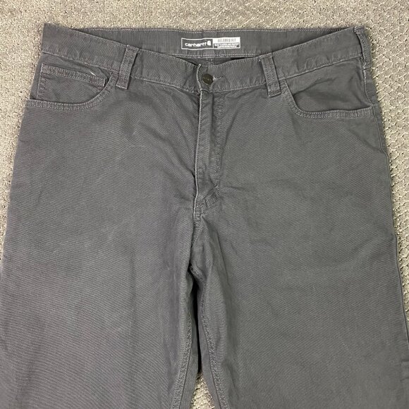 Carhartt Rugged Flex Relaxed Fit Canvas 5 Pocket Work Pants Men's 38 x 30 Gray - Picture 2 of 13